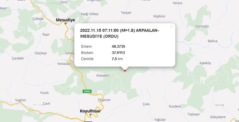 MESUDİYE’DE DEPREM MEYDANA GELDİ