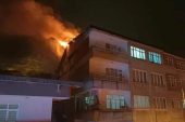 İTFAİYE EKİPLERİ YANGINA MÜDAHALE EDİYOR