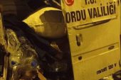 ORDU’DAN YARDIM GÖTÜREN ARAÇ KAZA YAPTI
