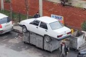 İLGİNÇ OLAY! ESNAF ARACI ÇÖPE ATTI
