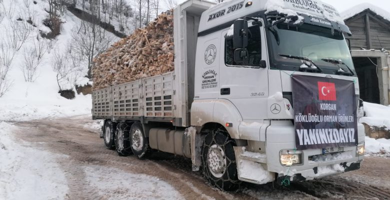 ORDU’DAN DEPREM BÖLGESİNE ODUN DA GÖNDERİLİYOR