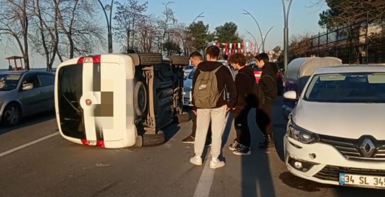 ALTINORDU PLAJ YOLUNDA YAN YATTI (izle)