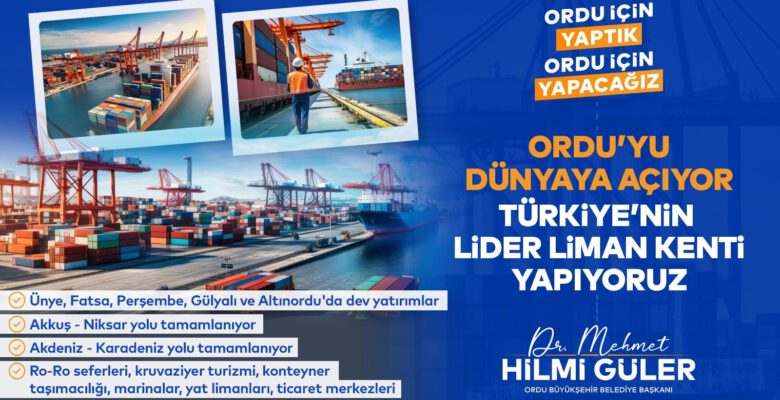 ORDU, LİMAN VE TURİZM ARENASINDA YÜKSELİYOR